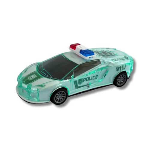 Image of K D Police Car Toy for Kids | 3D Lights, Music & Police Siren | Battery Operated | Friction Powered Push & Go Toy Car | 