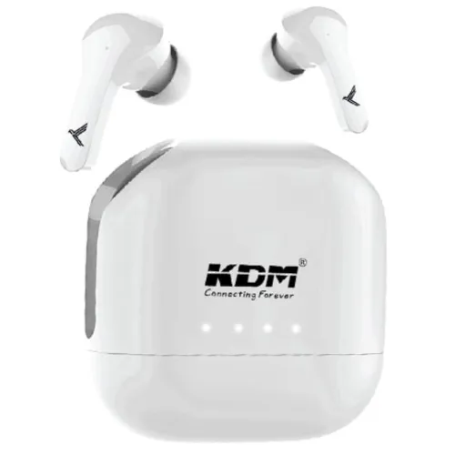 Image of KDM E4 Chargepods TWS Earbuds, 80H Playtime, Power Bank, White