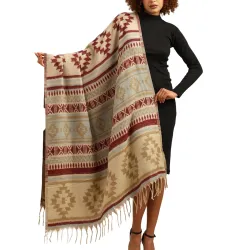KE KANHA EXPORTS Women Winter Shawl|shawl for women winter|scarf for woman stylish|boho border print|lightweight warm silky soft|210x105 Cm