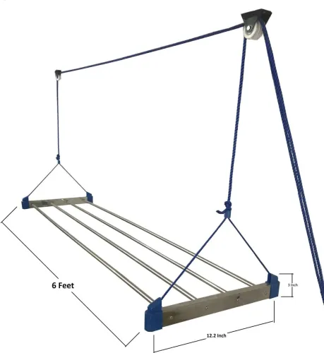 Image of KEEPWELL Steel Ceiling Cloth Dryer Stand (6 Feet, 3 Pipe)