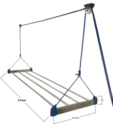 KEEPWELL Steel Ceiling Cloth Dryer Stand (6 Feet, 3 Pipe)