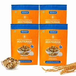 Keeros Multigrain Healthy & Diabetic Friendly Roasted Snacks | Low GI, Crispy, Tasty & Lightly Salted Mix of Pearl Mille