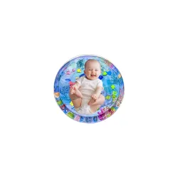 Kelexx talking 1pc Purple Round Inflatable Play Mat – Baby Seal Tummy Time Water Mat for Crawling, Cartoon Game Play, Sensory Development, Perfect Christmas, Halloween, Thanksgiving, or Birt...