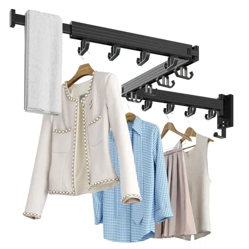 Image of Kelisiting Wall-Mount Foldable Clothes Drying Rack