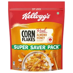 Kelloggs Corn Flakes Real Almond Honey 1kg | High in Iron, Vitamin B1, B2, B3, B6 & C | Naturally Cholesterol Free | Co