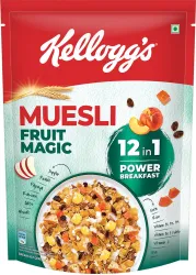 Kelloggs Fruit Magic, 12-in-1 Power Breakfast, IndiaNo.1 Muesli Cereal Pouch (500 g)