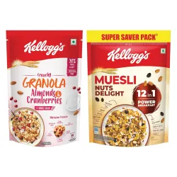 Kellogg’s Combo Crunchy Granola Almonds & Cranberries (460g) + Muesli 20% Nuts Delight
