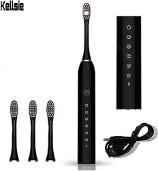 Kellsie Rechargeable Ultrasonic Tooth Brush IPX7 Waterproof Cleaning Toothbrushes Adults Electric Toothbrush (Multicolor