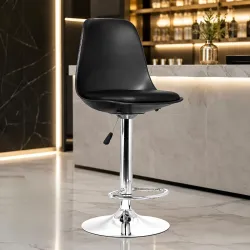 Kemon Adjustable Swivel Bar Stool with PU Leather Seat