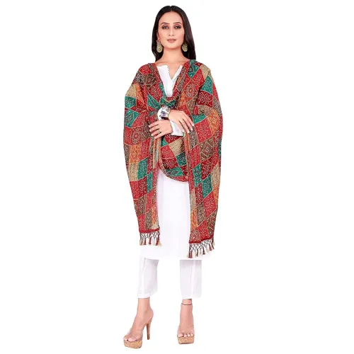 Image of KEMZA Women's Printed Chinon Silk Dupatta