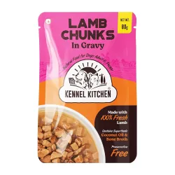 Kennel Kitchen Lamb Chunks in Gravy, 80g (Pack of 30) | Wet Dog Food for Adult & Puppy | Dog Food Gravy with Regionally 