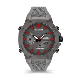 Kenneth Cole Reaction Silicone Analog-Digital Grey Dial Mens Watch-Krwgp2191702, Band_Brown