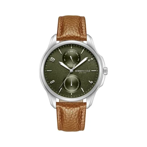 Image of Kenneth Cole Quartz Multifunction Green dial Leather Strap Watch