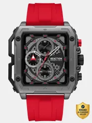 Kenneth Cole Reaction CHRONO 3 EYES DATE BLACK RECTANGULAR NORTH - SOUTH Shape Analog Watch - For Men KRWGO0070305
