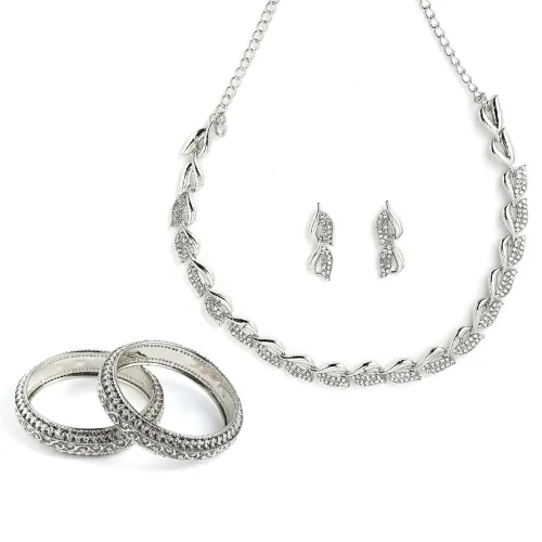 Image of KENNICE Oxidised Silver Traditional Jewellery Set 