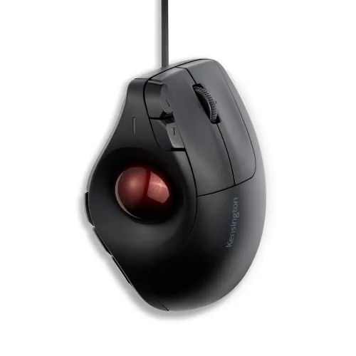 Image of Kensington Pro Fit™ Ergo Vertical Wired Trackball Mouse, Easy Thumb Control, Precision and Smooth Tracking, Ergonomist-A