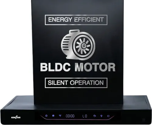 Image of Kenstar AeroGlide BLDC T SHAPE 60CM 1500 CMH 60 cm Filterless Auto-clean Chimney With BLDC Motor 10 Speed Touch & Gestur
