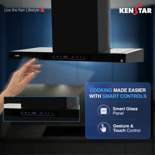 Image of Kenstar AeroGlide BLDC 90cm Filterless Auto Clean Chimney Black