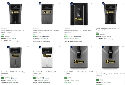 Image of Kenstar Water Purifiers at minimum 75% Discount