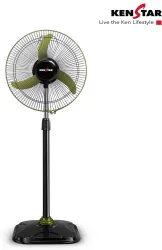 Kenstar Wind Speed Ultra GRN with 2 Year Warranty Ultra High Speed 400 mm Pedestal Fan (Military Green, Black | Pack of 