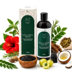 Kerala Herbal Hair Oil 200ml – 16+ Herbs, Ayurvedic Hair Growth & Hair Fall Control Oil for Men & Women
