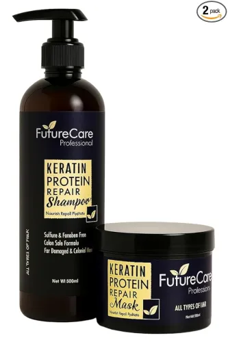Image of Keratin Protein Repair Shampoo & Hair Mask Set (500ml Each)