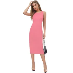 Keri Perry Womens Lycra Solid Light Pink Bodycon Dress