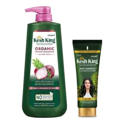 Kesh King Ayurvedic Onion Shampoo 600ml & Kesh King Scalp and Hair Medicine Anti-Hairfall Conditioner, 200 ml