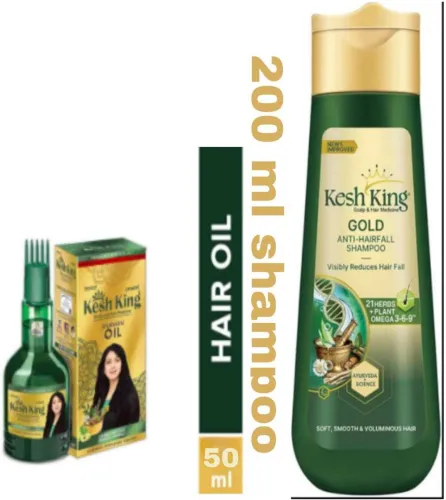 Image of Kesh King Ayurvedic Hair Oil 50ml Anti Hairfall Shampoo GOLD 200 ml Hair Oil