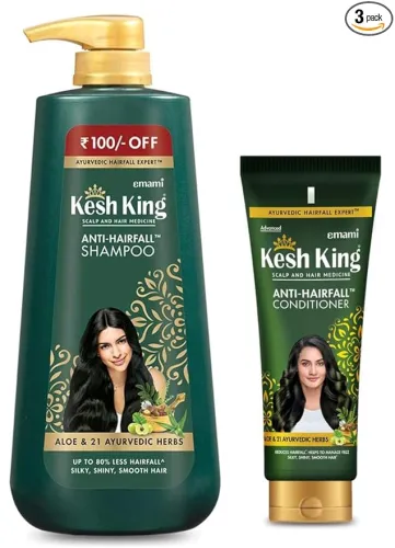 Image of Kesh King Scalp and Hair Medicine Anti-Hairfall Shampoo, 600 ml & Kesh King Scalp and Hair Medicine Anti-Hairfall Condit