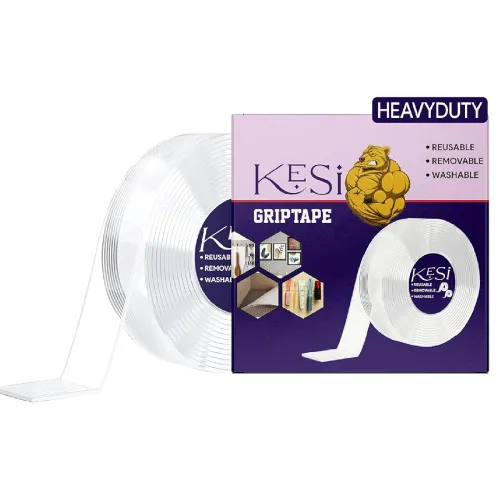 Image of KESI 3 Metres Double-Sided Tape Heavy Duty Transparent Self-Adhesive Multipurpose Traceless Removable Reusable Strong Wa