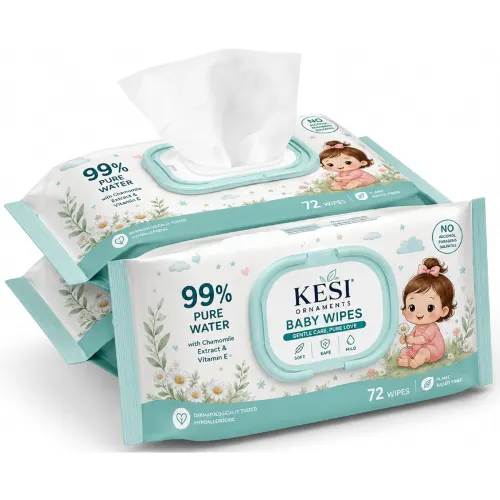 Image of KESI ORNAMENTS Baby Wipes with Lid - 72 Sheets, 6-Pack (360 Wipes)