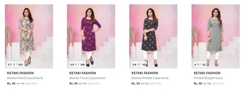 Image of KETAKI FASHION Women Kurta Starting at ₹99