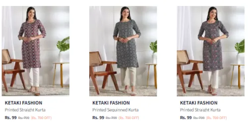 Image of KETAKI FASHION Women's Kurta Starting @₹99