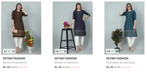 Image of Ketaki Fashion Women's Kurta Starting @ ₹99