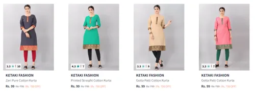 Image of Ketaki Fashion Women's Kurta starting at ₹99