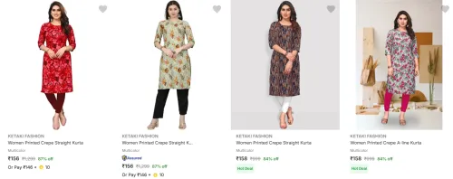 Image of Ketaki Fashion Women's Kurtas at minimum 84% Discount
