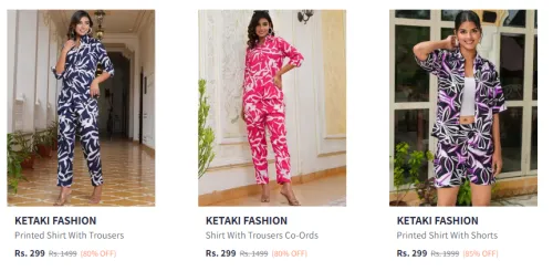 Image of Ketaki Fashion Women's Co ord sets Upto 85% Discount | Starting @ ₹299