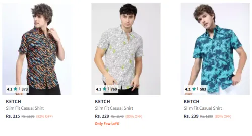 Image of KETCH Casual Shirts for Men @ Minimum 80% Discount