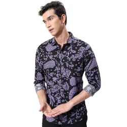 Ketch Men Cotton Slim Fit Printed Full Sleeve Shirt