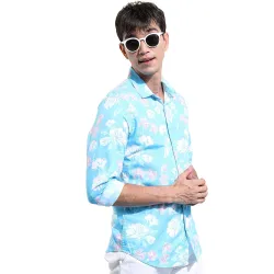 Ketch Men Cotton Slim Fit Printed Full Sleeve Shirt