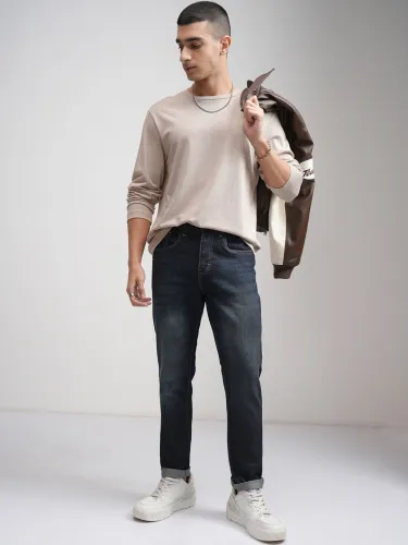 Image of KETCH Men Blue Tapered Fit Clean look Light Fade Stretchable Jeans