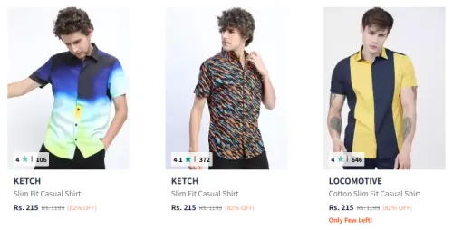 Image of kETCH Men Fashion Shirt Minimum 80% Discount