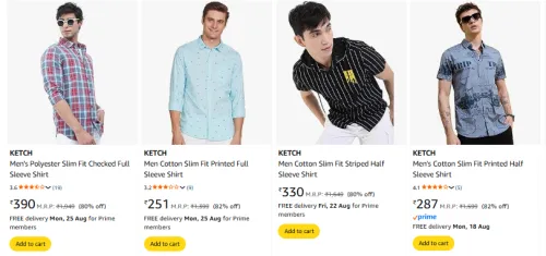 Image of Ketch Men Fashion Shirt Starting @ ₹224