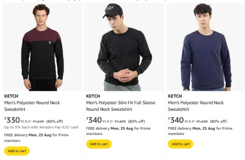 Image of Ketch Men Fshion T-shirt Minimum 80% Discount