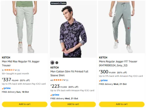 Image of KETCH men's cloths upto 85% Discount