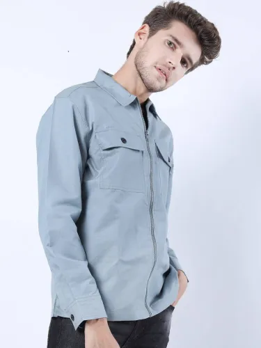 Image of KETCH Men Slim Fit Solid Cut Away Collar Casual Shirt