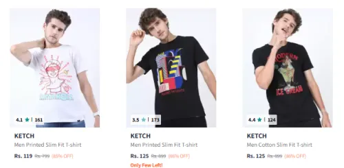 Image of Ketch Men's Tshirt Starting @ ₹119