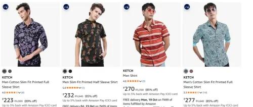 Image of Ketch Men Shirt at minimum 85% Discount