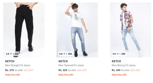 Image of Ketch Men's Jeans upto 85% Discount